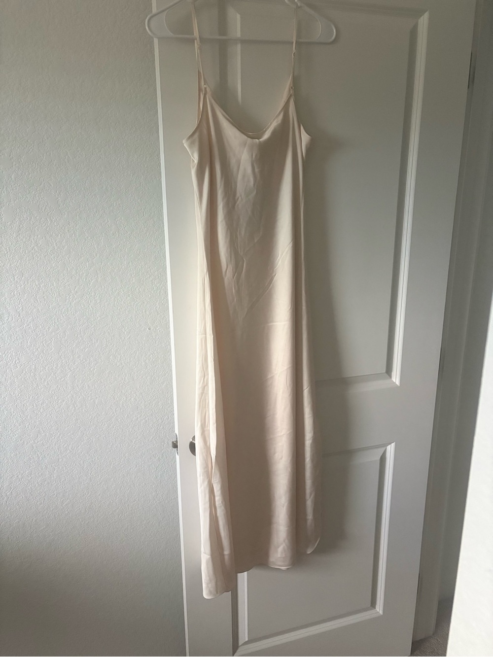 All Saints Cream Slip Dress with Thin Straps